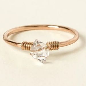 NEW Delicate Herkimer (quartz) Diamond ring